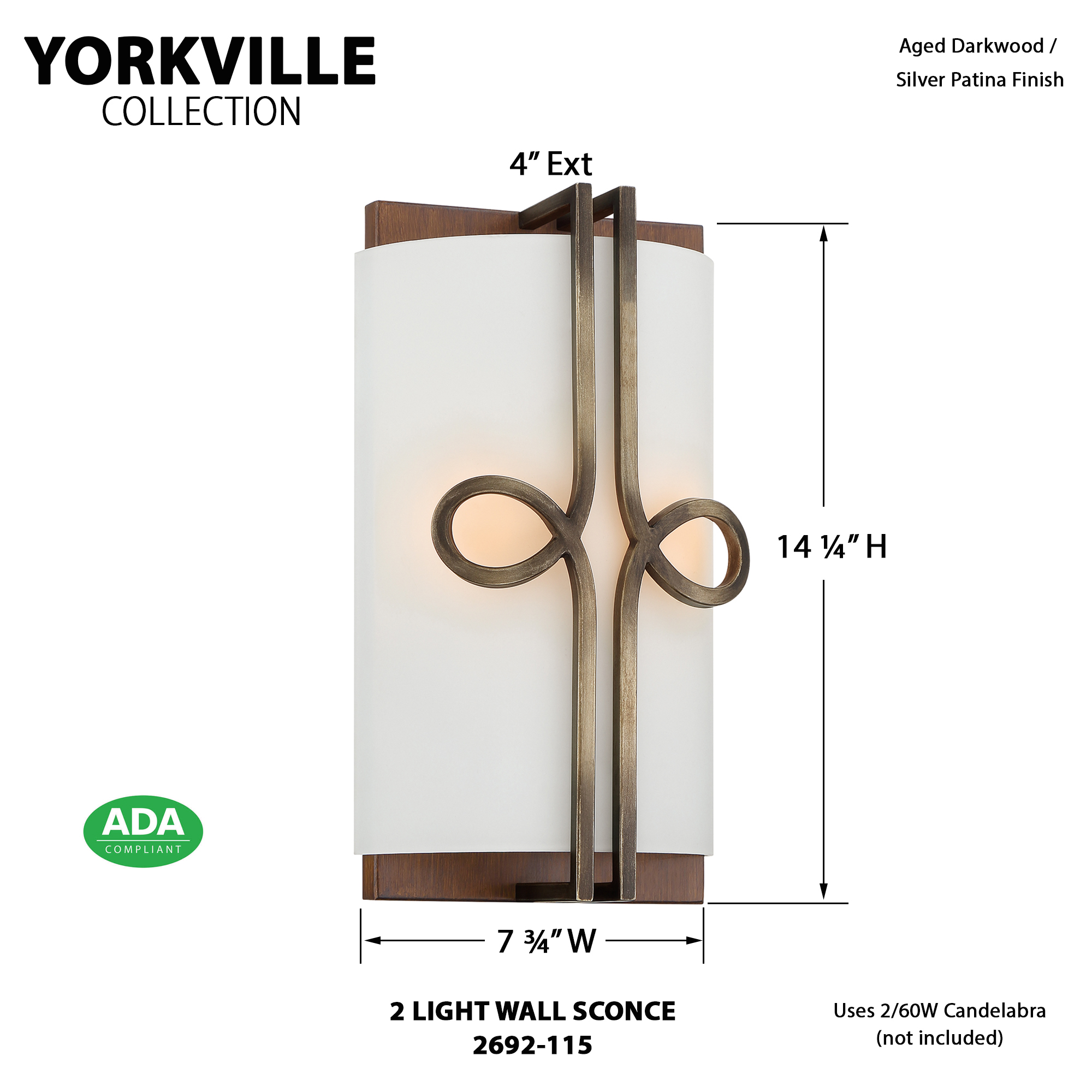 Yorkville - 2 Light Wall Sconce
