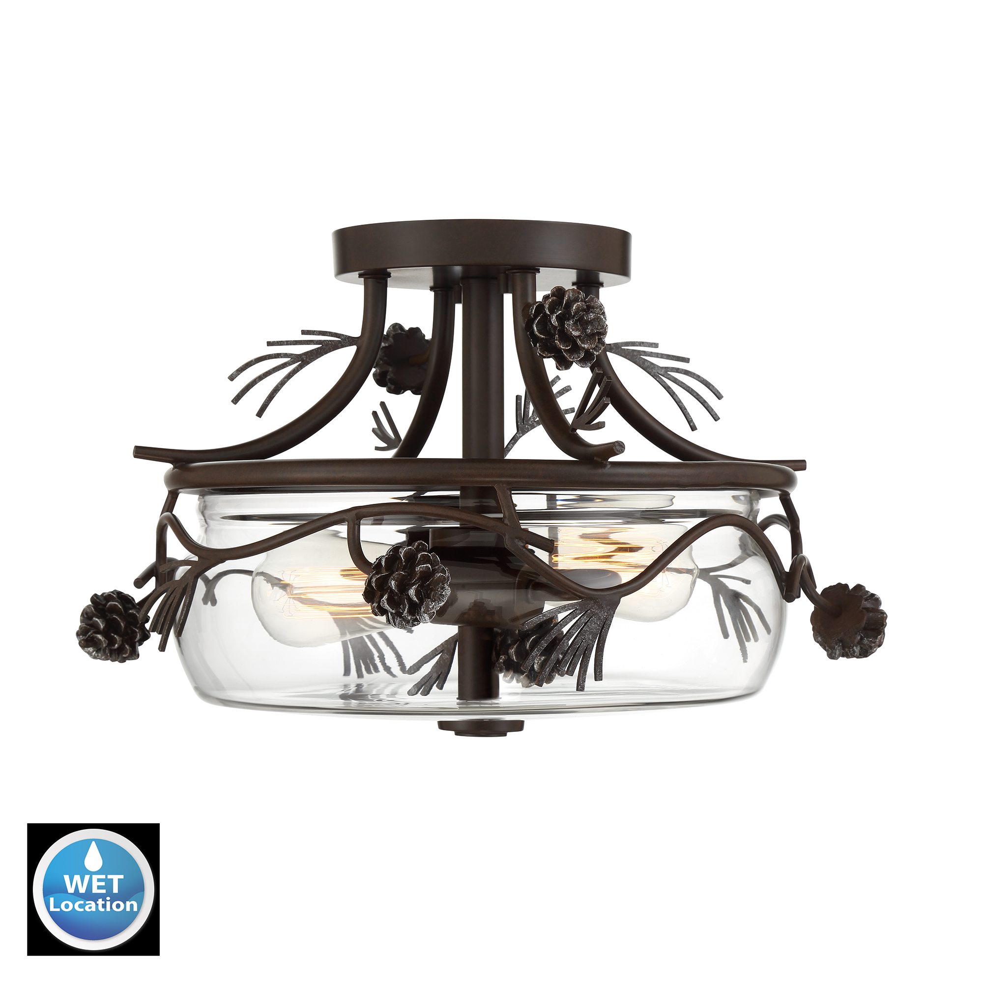 Ponderosa Ridge - 2 Light Semi Flush