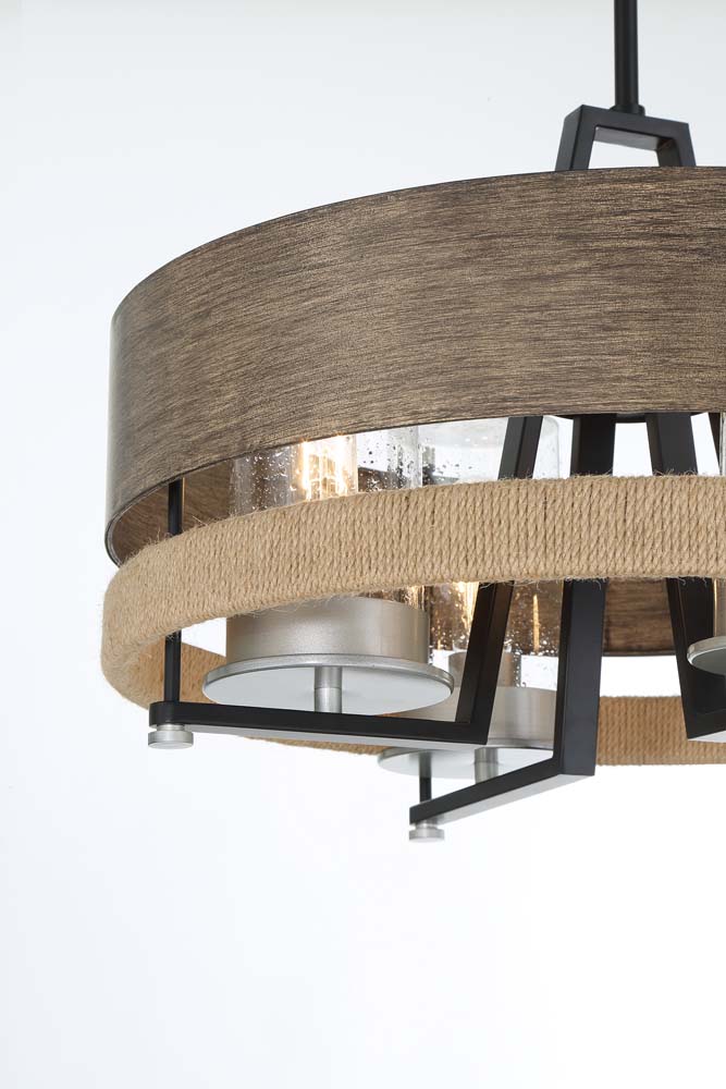 Silver Creek - 4 Light Outdoor Pendant Convertible to Semi Flush