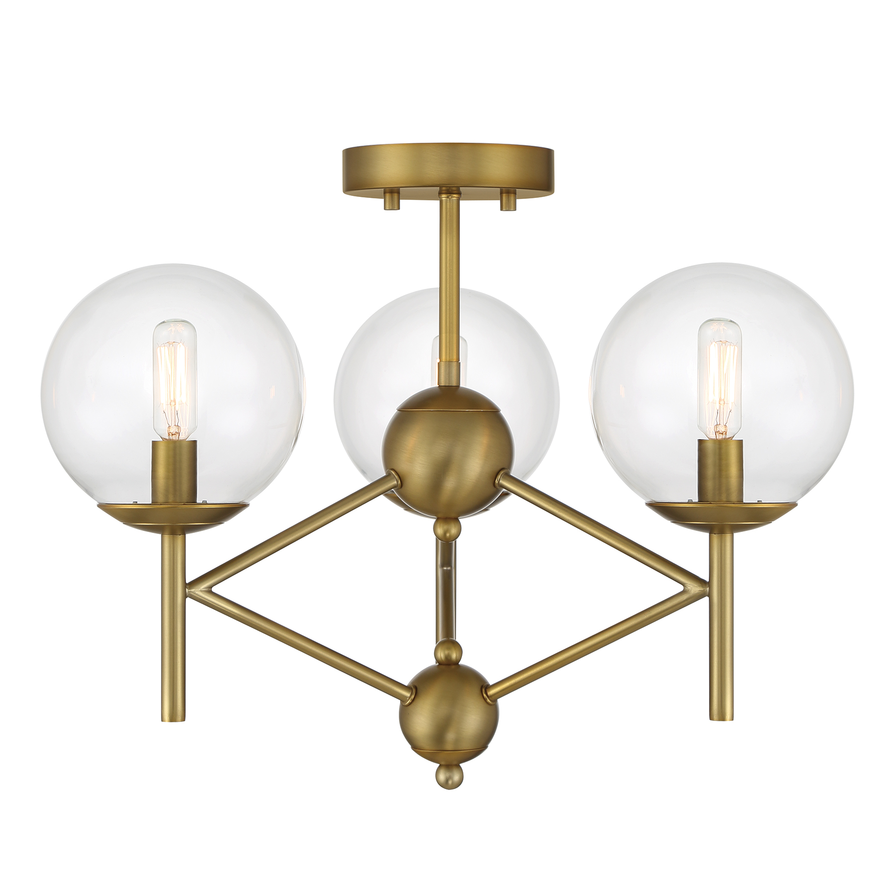 Auresa - 3 Light Semi Flush Fixture in Metal