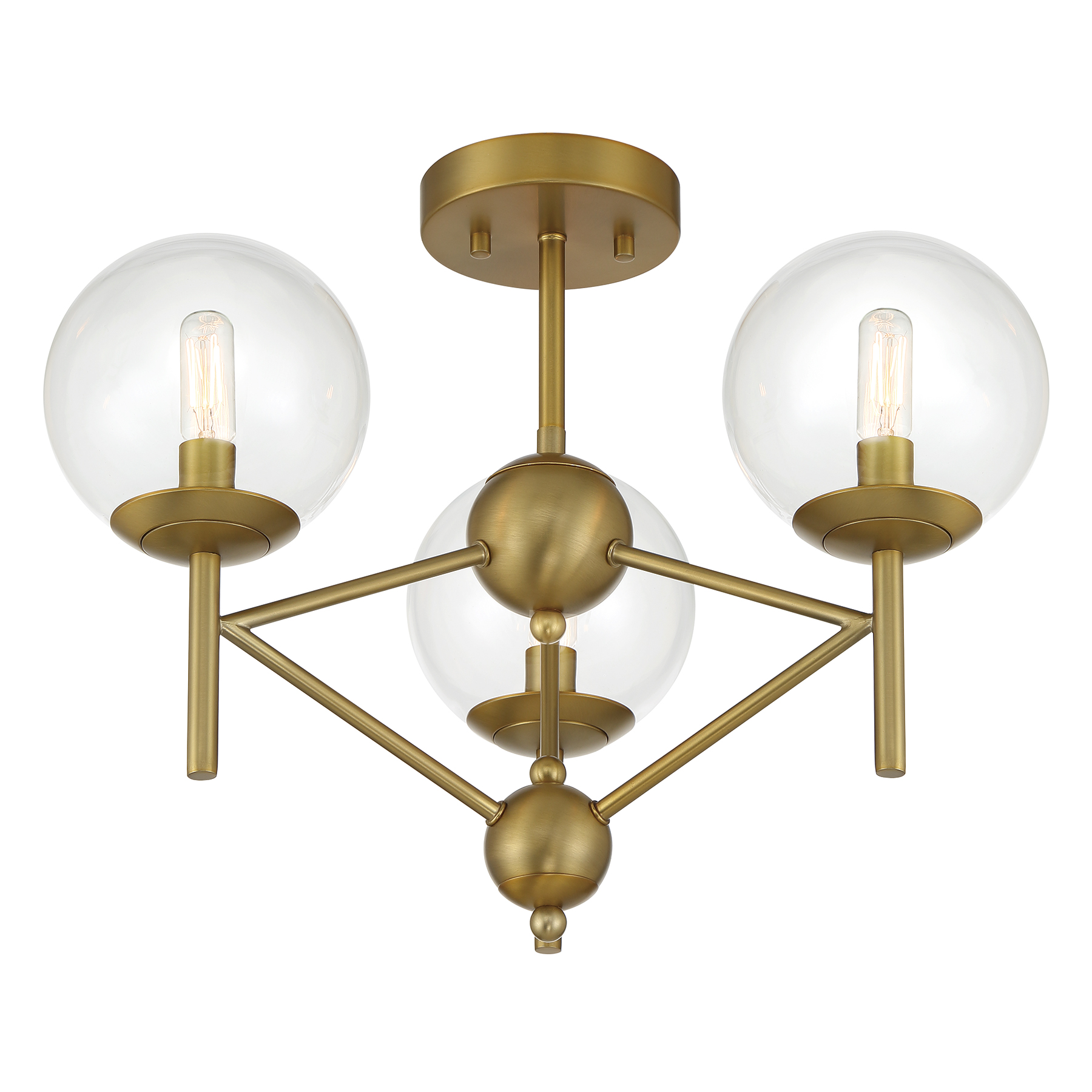 Auresa - 3 Light Semi Flush Fixture in Metal