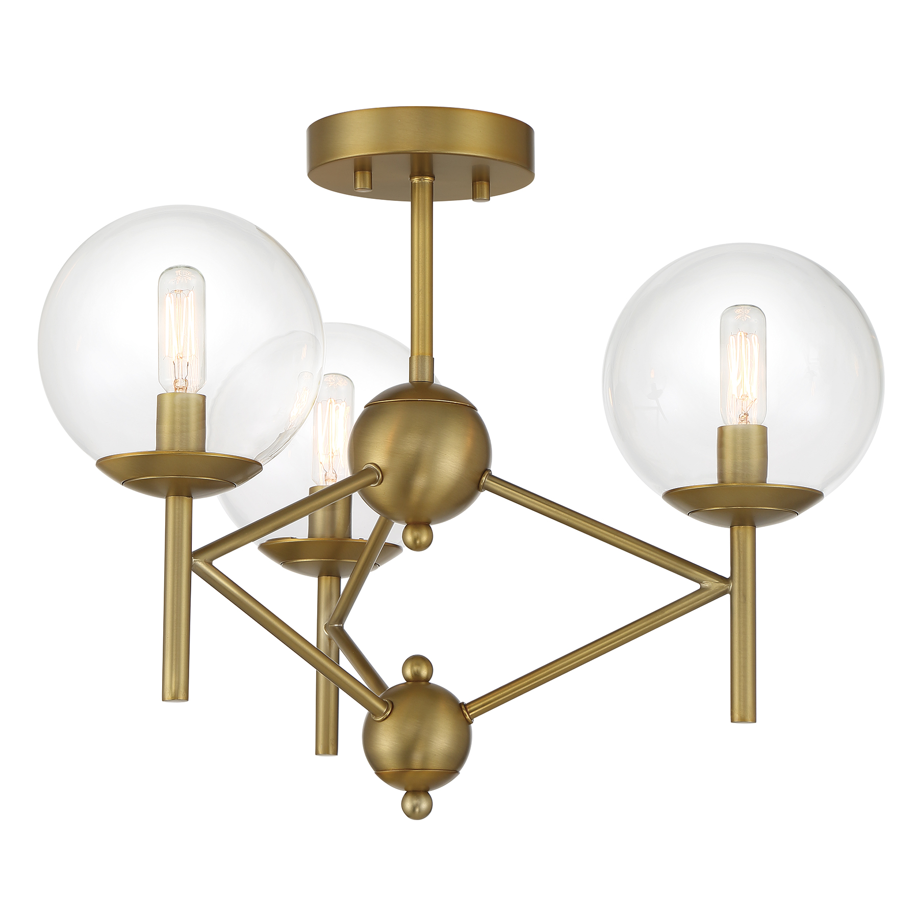 Auresa - 3 Light Semi Flush Fixture in Metal