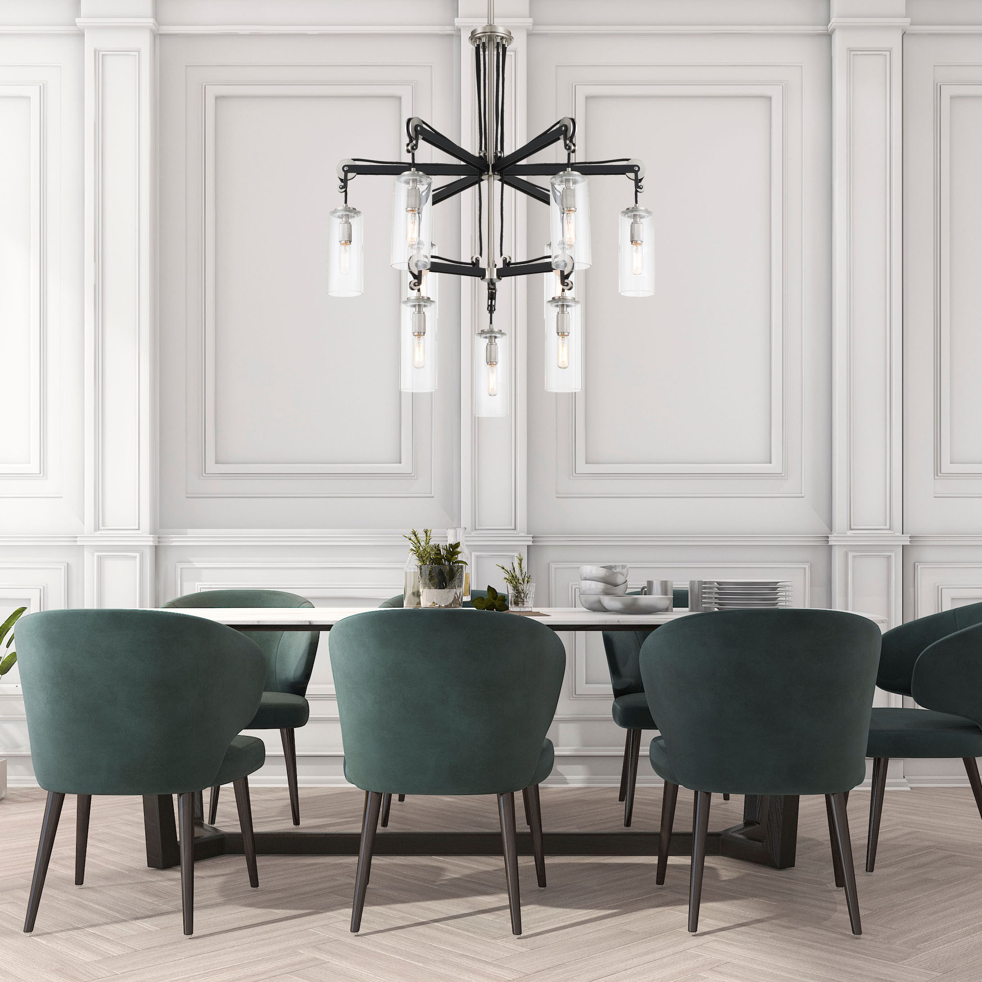 Pullman Junction - 9 Light 2 Tier Chandelier
