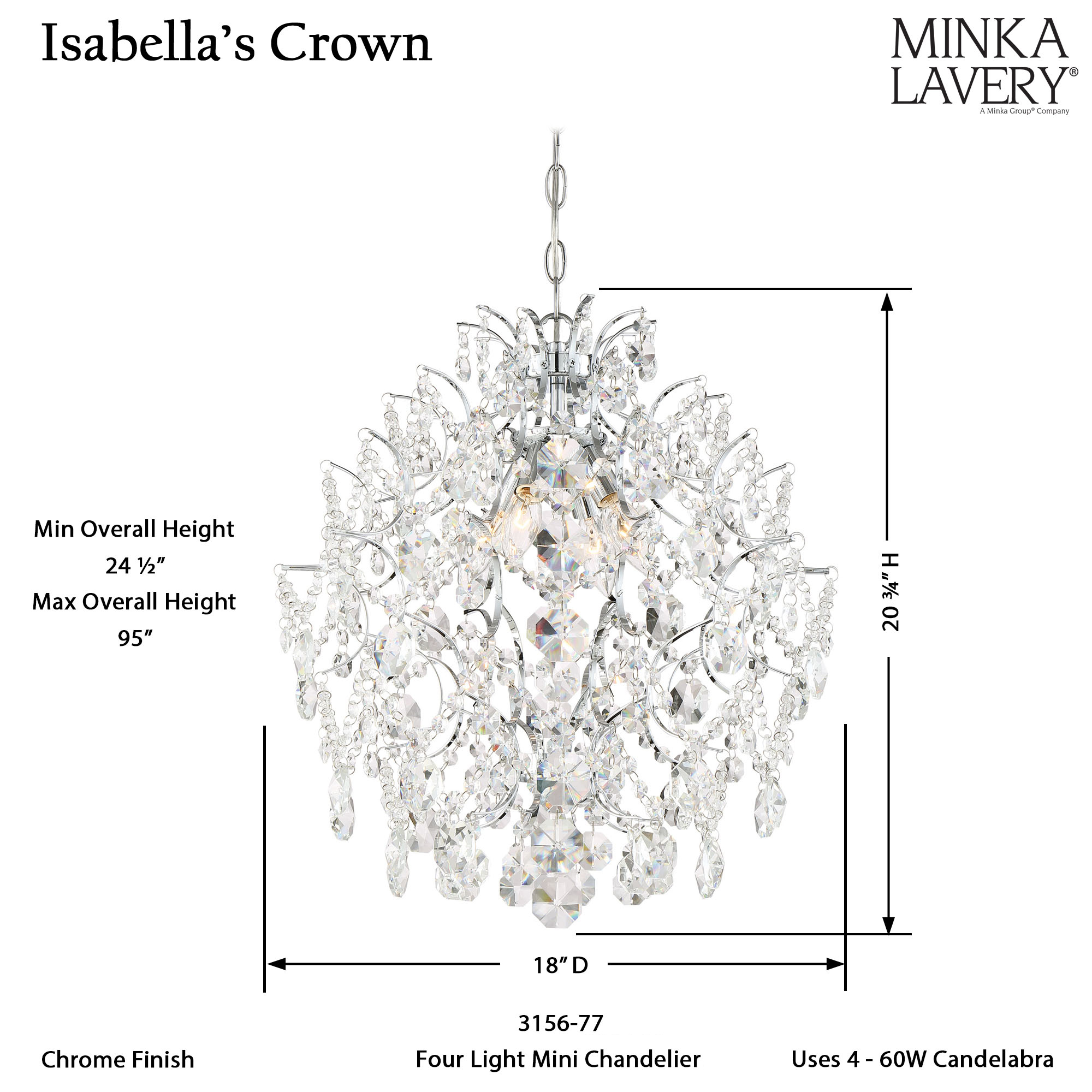 Isabella's Crown - 4 Light Mini Chandelier 