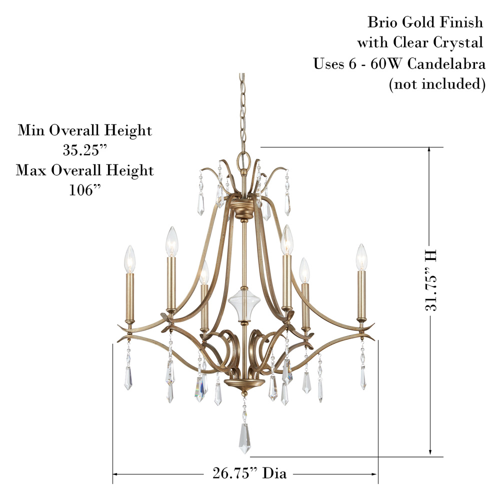 Laurel Estate - 6 Light Chandelier