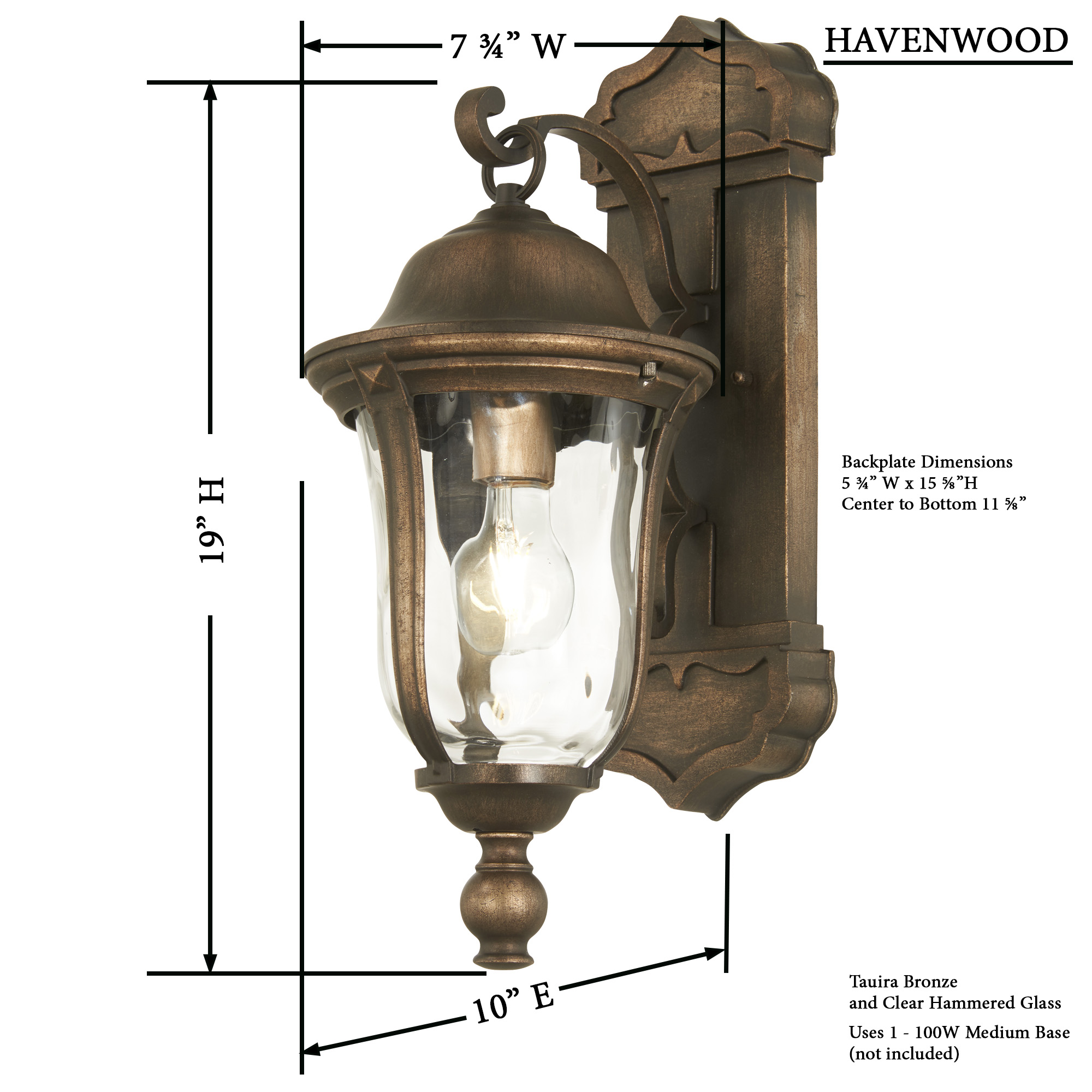 Havenwood - 1 Light Wall Mount