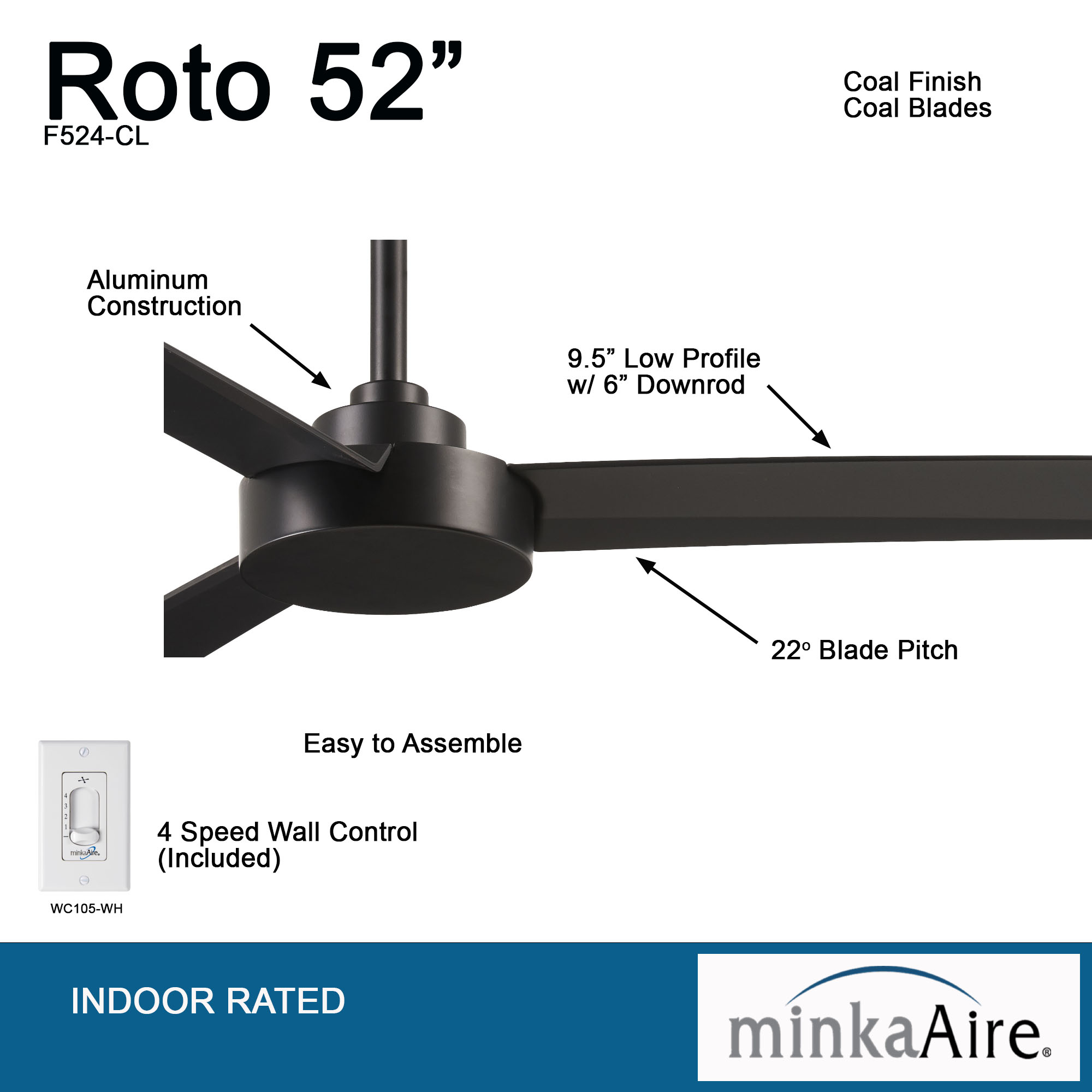 Roto - 52" Ceiling Fan