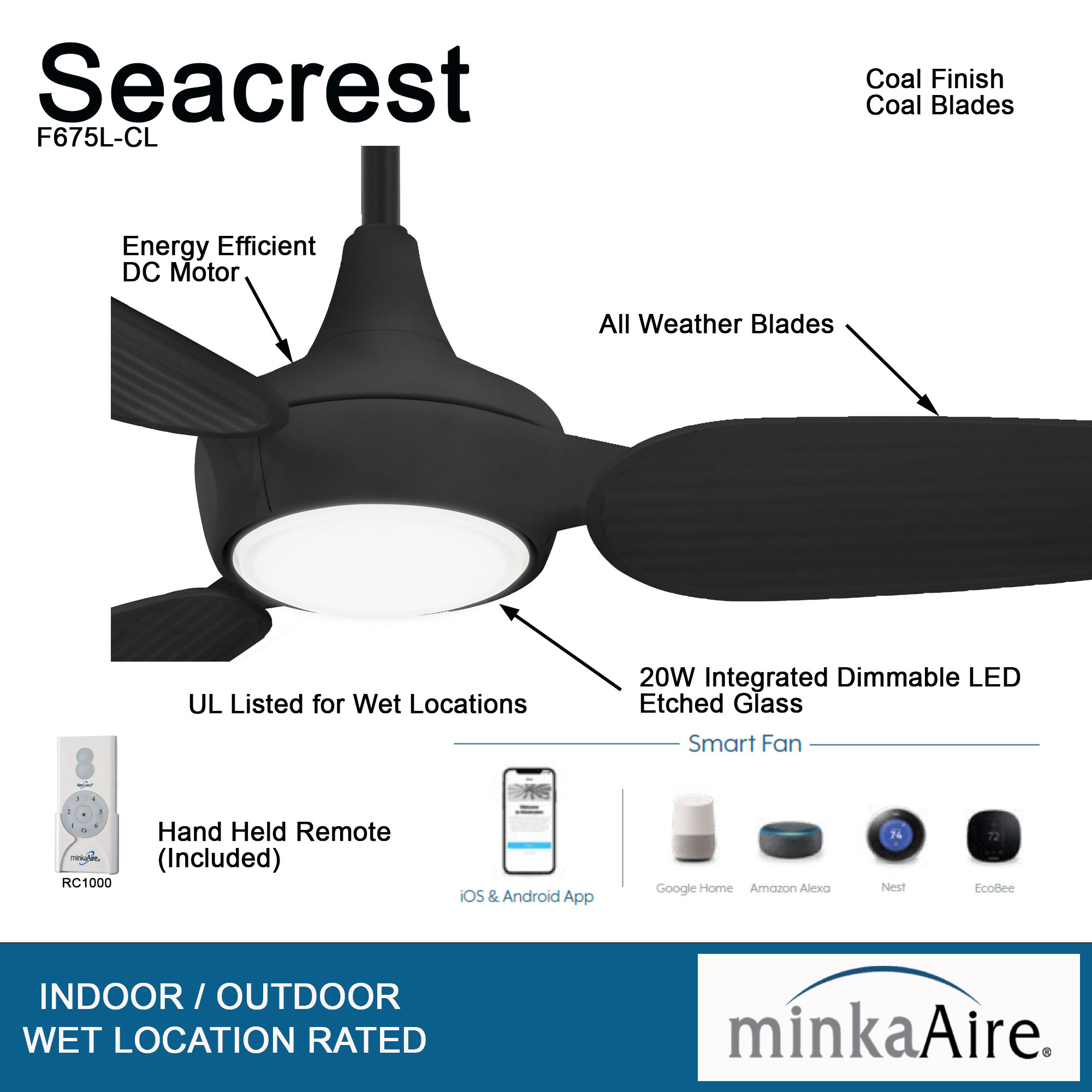 Seacrest - LED 60" Ceiling Fan