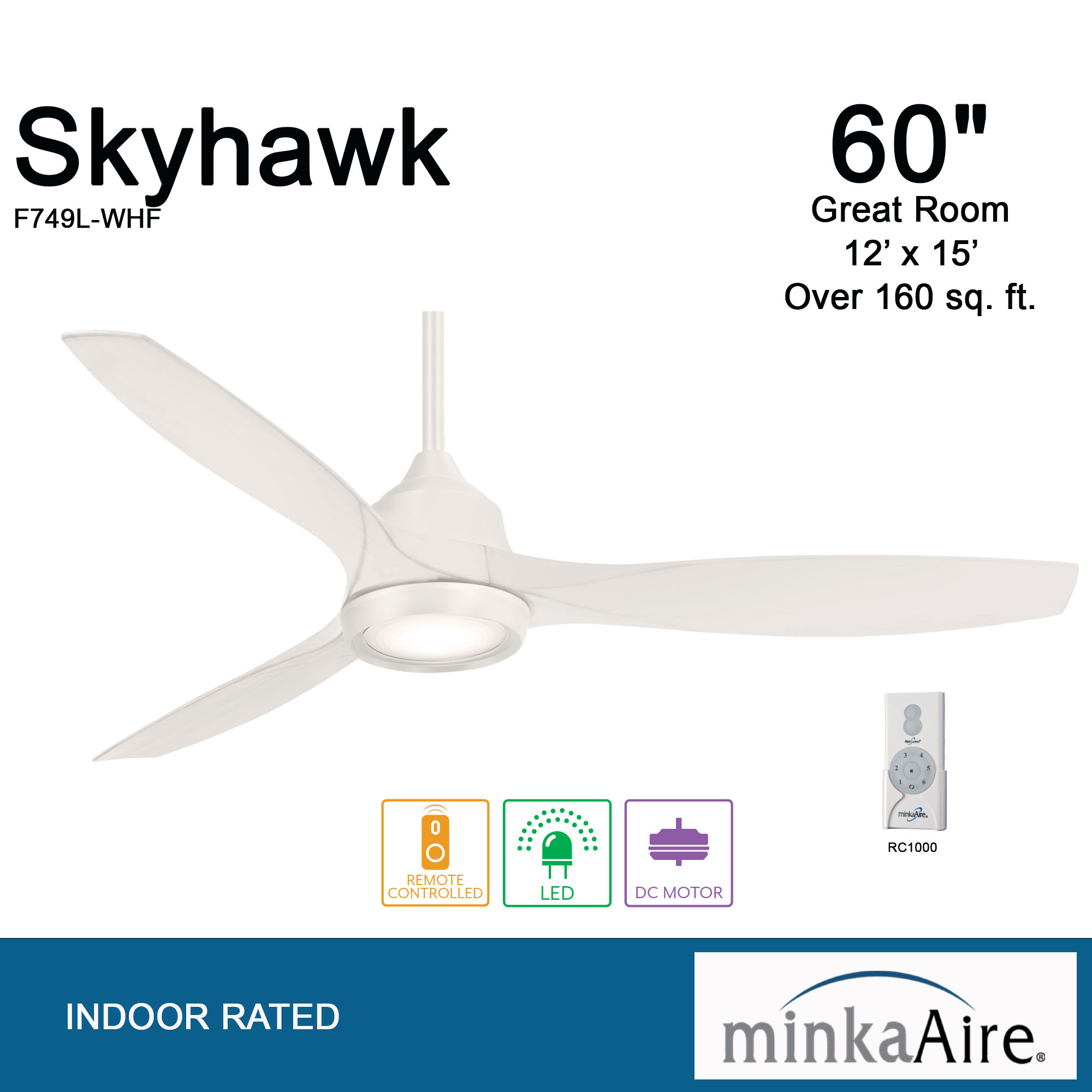 Skyhawk - LED 60" Ceiling Fan