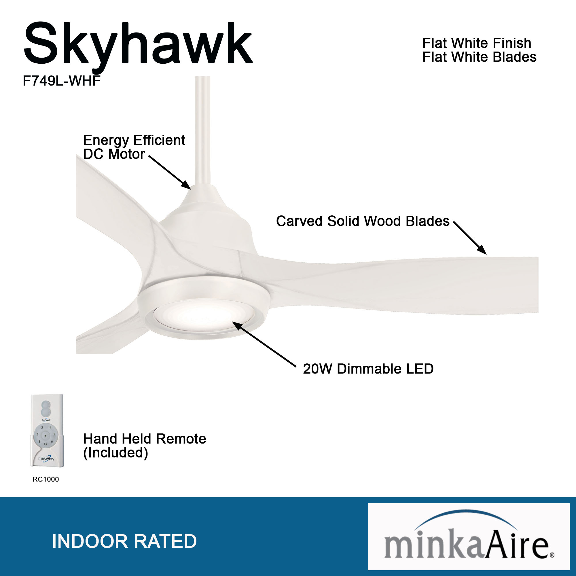 Skyhawk - LED 60" Ceiling Fan