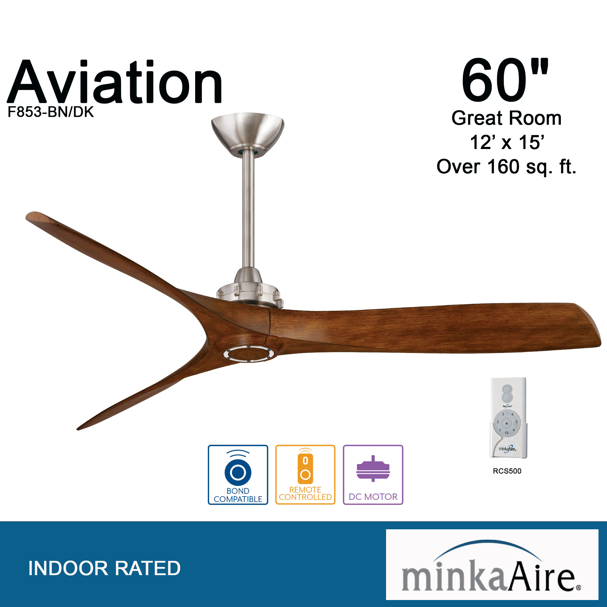 Minka Group® :: BRANDS :: Minka-Aire® :: F853-BN/DK