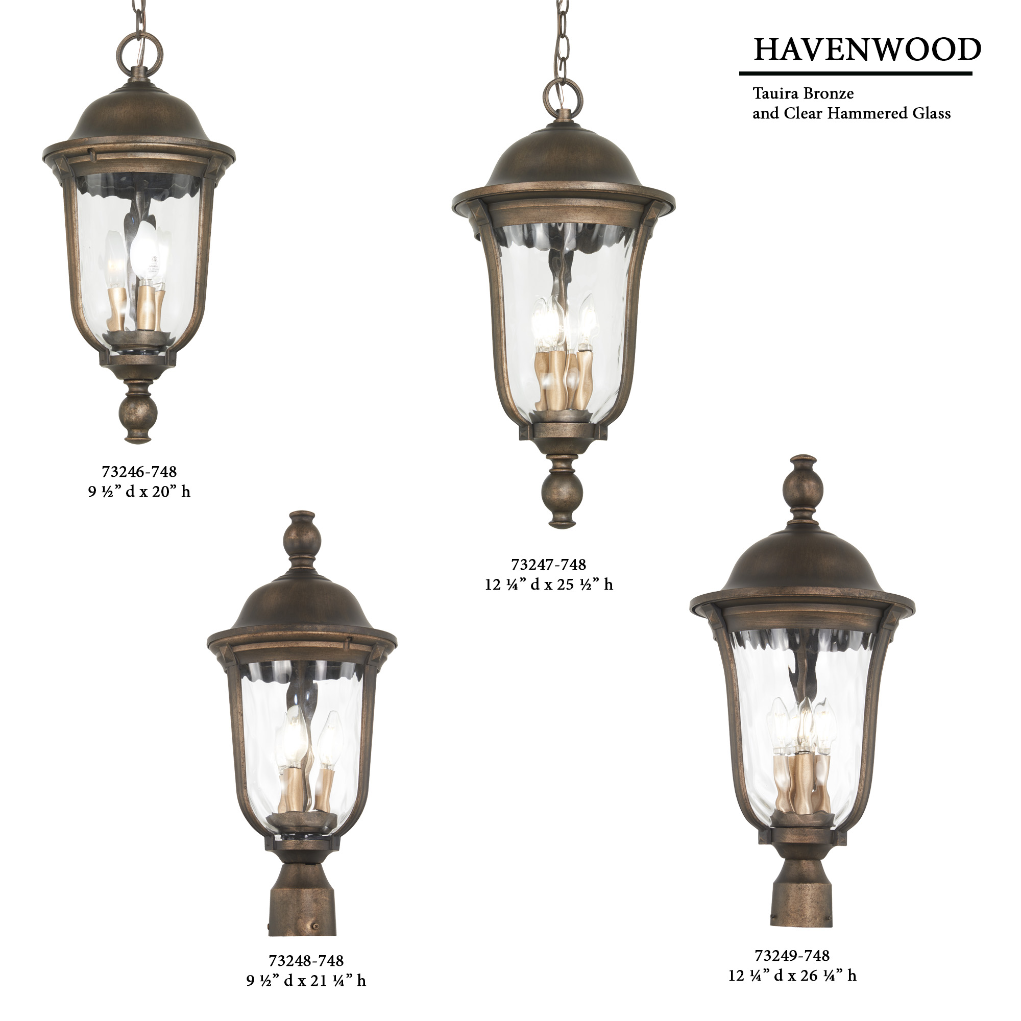 Havenwood - 3 Light Post Mount