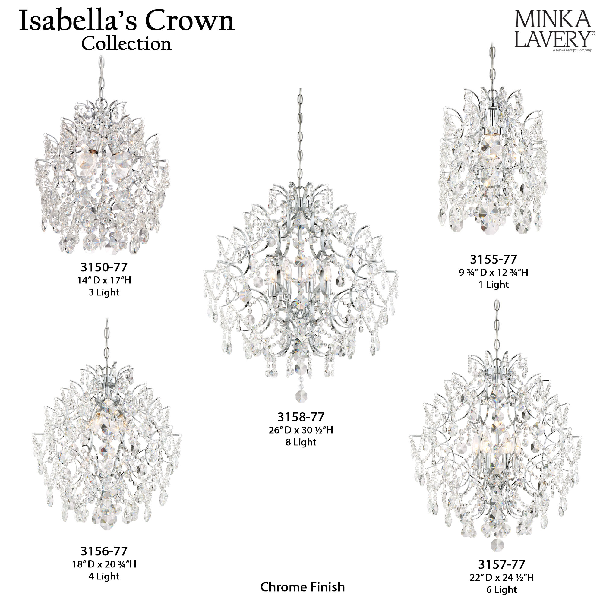 Isabella's Crown - 4 Light Mini Chandelier 