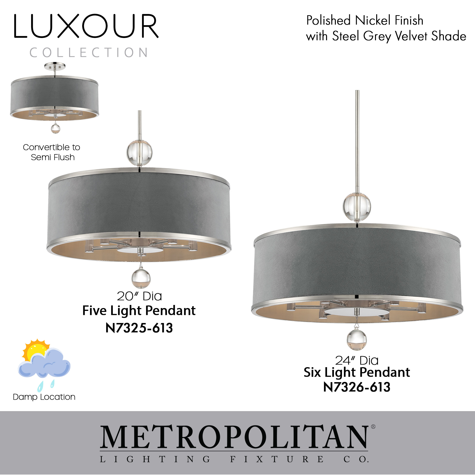 Luxour - 6 Light Pendant