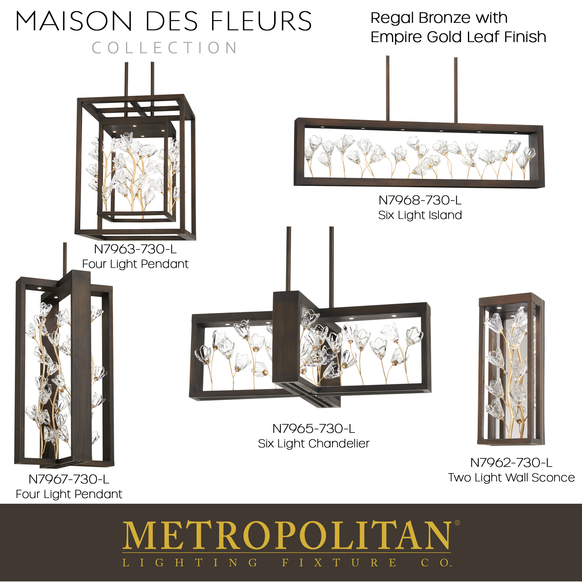 Maison Des Fleurs - 4 Light LED Flush Mount