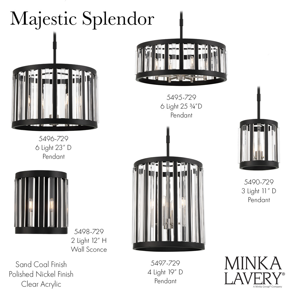 Majestic Splendor - 4 Light Pendant Fixture in Metal