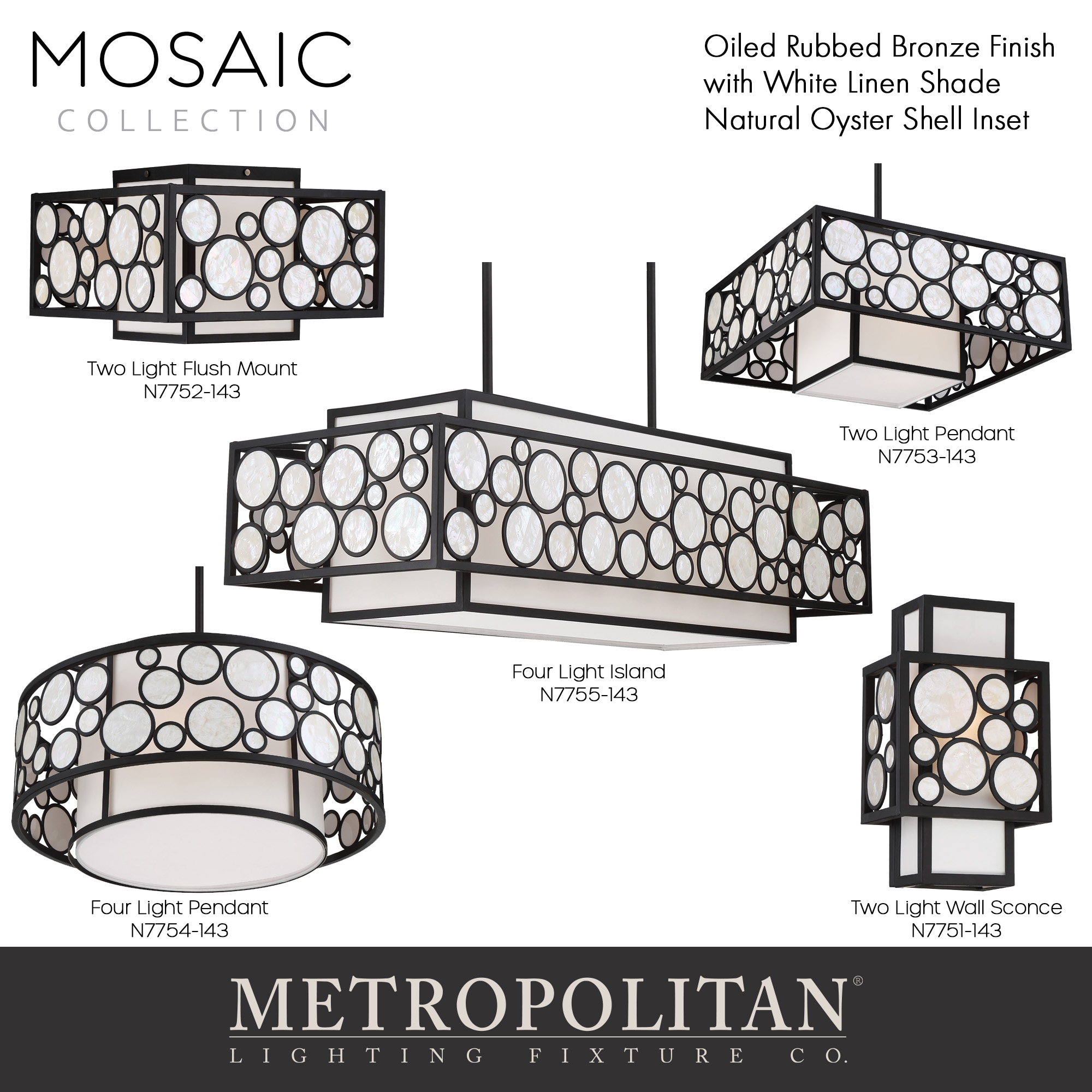 Mosaic - 2 Light Flush Mount
<!--MosaicEmail-->