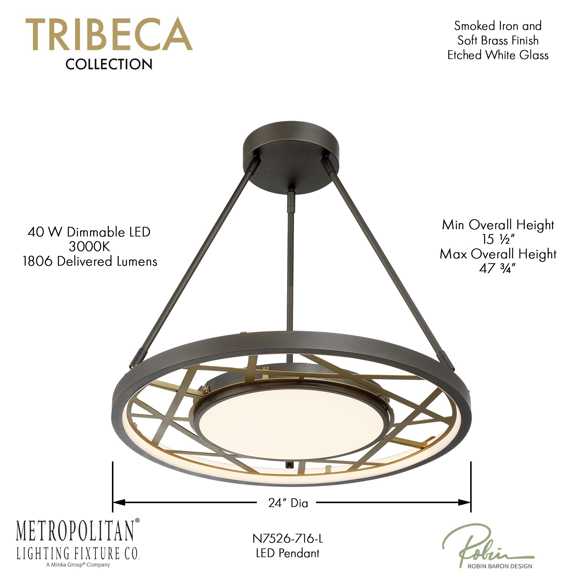 Tribeca - LED Pendant, a Robin Baron Design