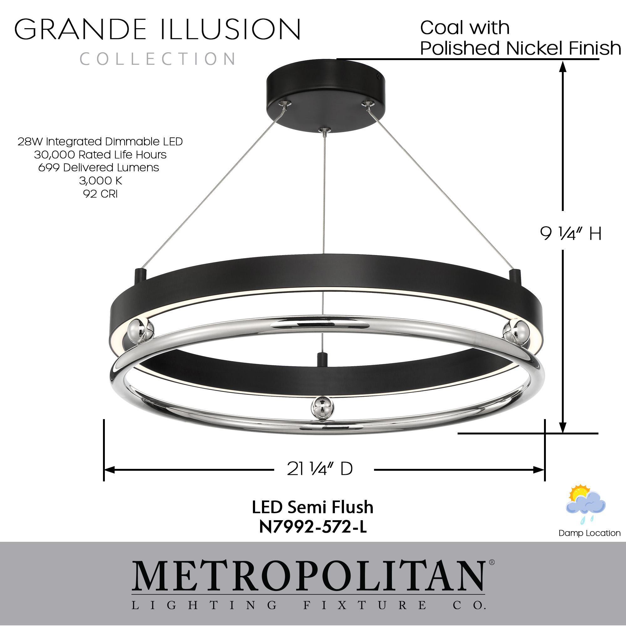 Grande Illusion - 21.25" LED Pendant
