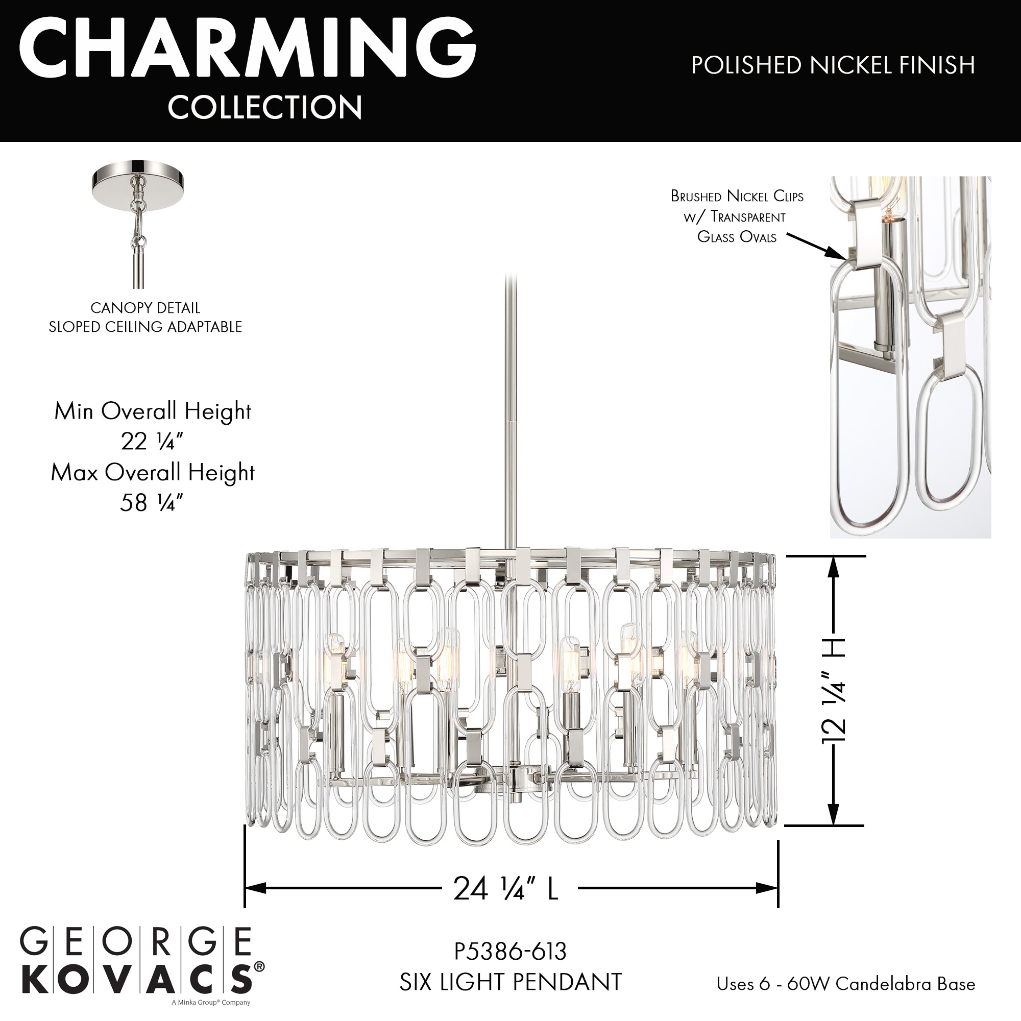 Charming - 6 Light Pendant