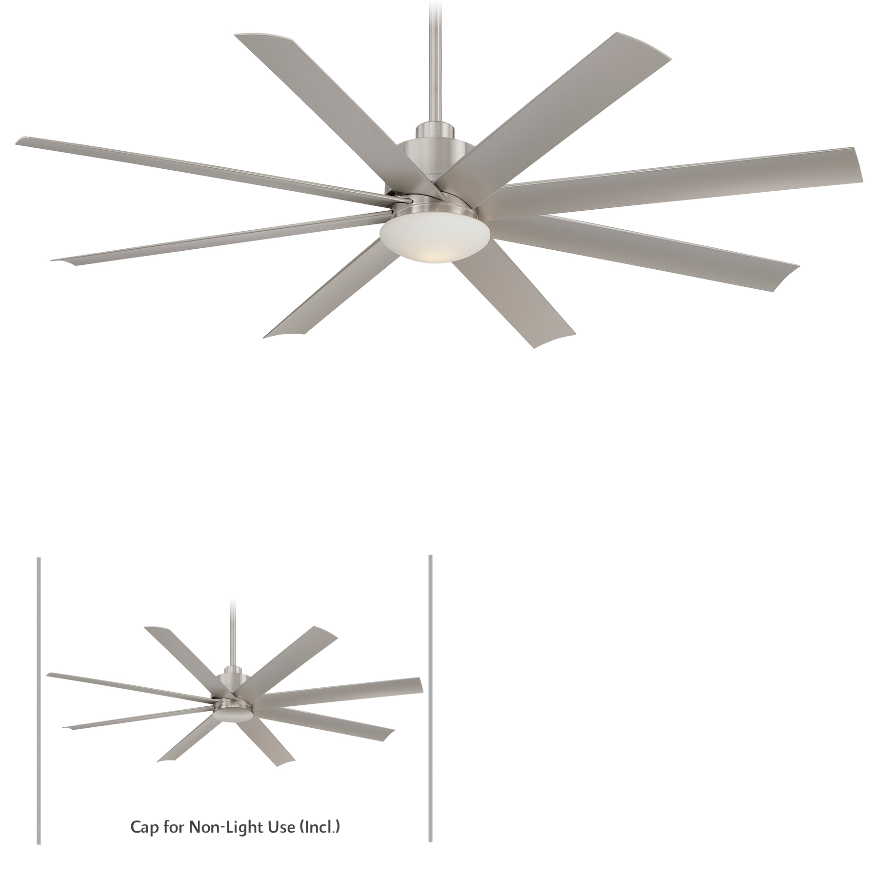 Brushed Nickel with Silver Blades