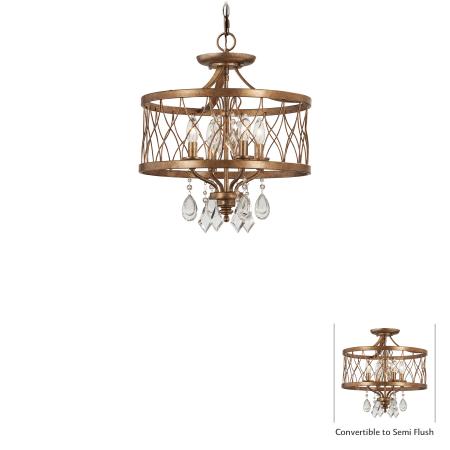 West Liberty -  4 Light Semi Flush Mount (Convertible to Mini Chandelier)