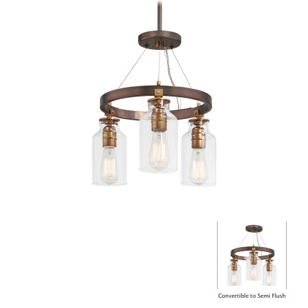 Morrow - 3 Light Semi Flush
