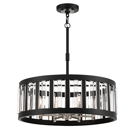 Majestic Splendor - 6 Light Pendant Fixture in Metal 