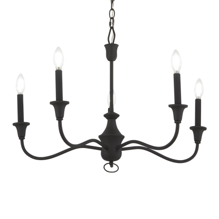 Halifax County - 5 Light, Chandelier Fixture in Metal 