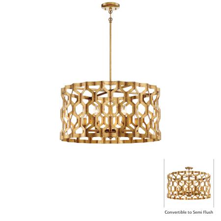 Coronade - 6 Light Drum Pendant/ Semi Flush