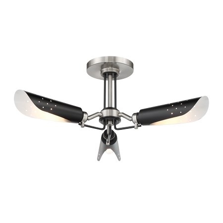 Turbine - 3 Light Semi Flush